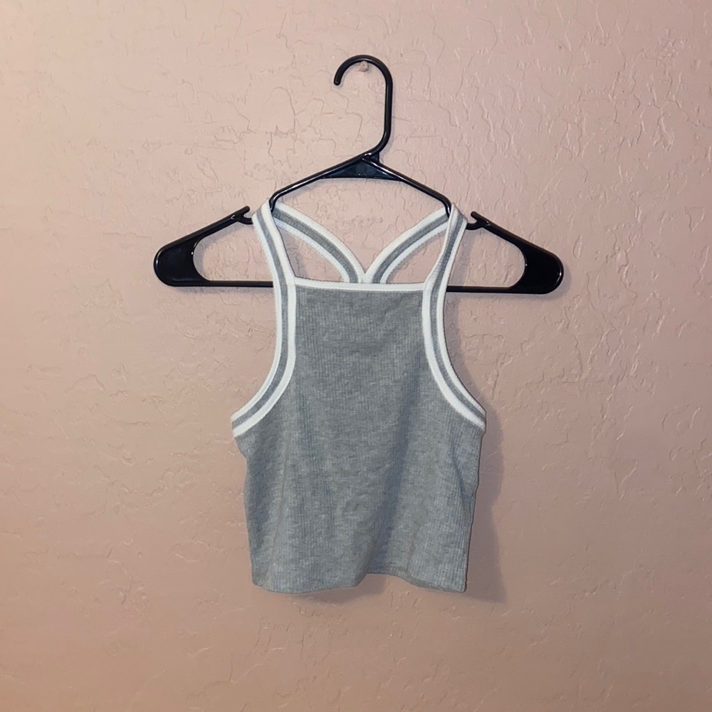 Razor Back grey crop top